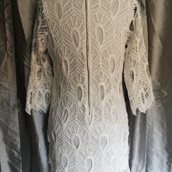 White lace lined dress by Anonyme, size M - Picture 2 of 3